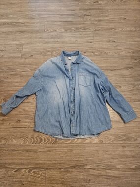Old Navy Light Blue Denim Button-Down Shirt Size XL